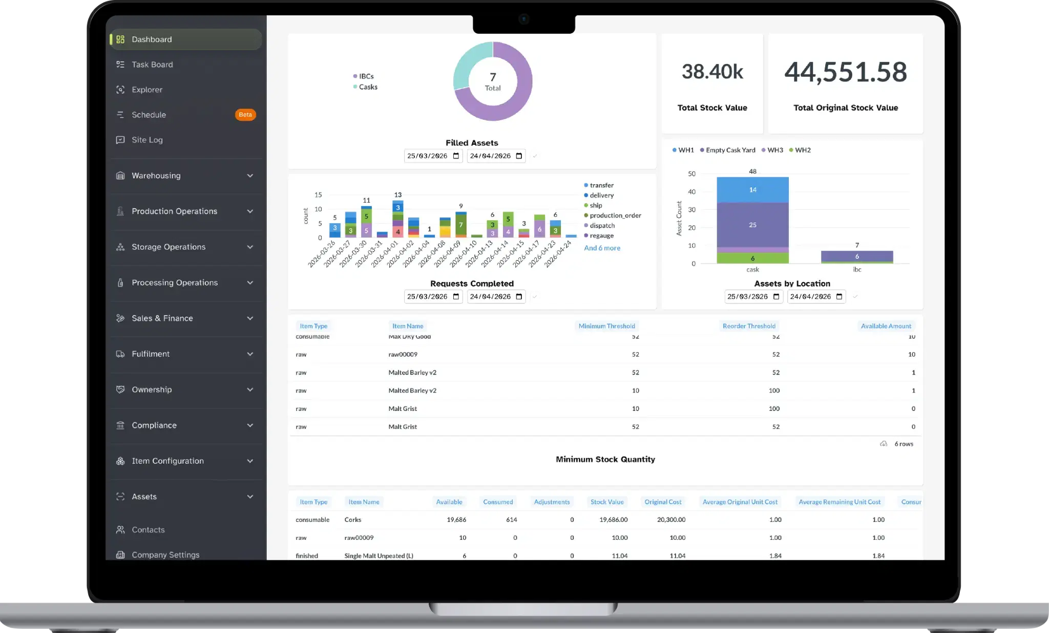 Proof 8 platform dashboard